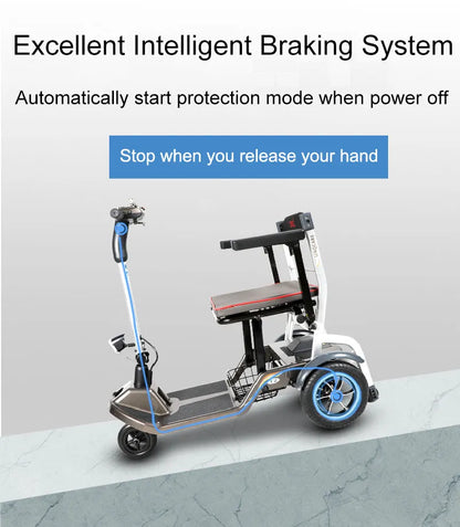F2 Handicapped Lightweight Foldable Three Wheel Mobility Scooter