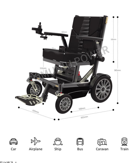 MNFR06 200kg Heavy Duty Power Wheelchair All Terrain Foldable Electric Wheel Chair for Disabled