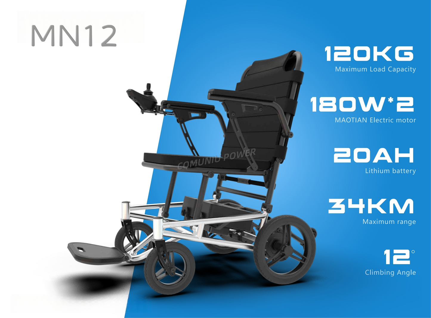 MN12 13KG Portable Ultra Light Foldable Lightweight Electric Mobility Wheelchair Outdoor Home for Air Travel
