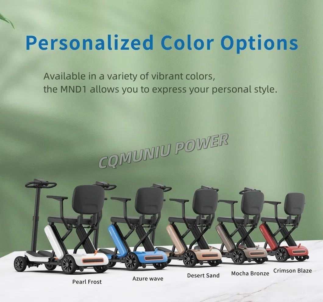 MND1 Travel Light Weight Folding 4 Wheel Electric Mobility Scooter for Elderly