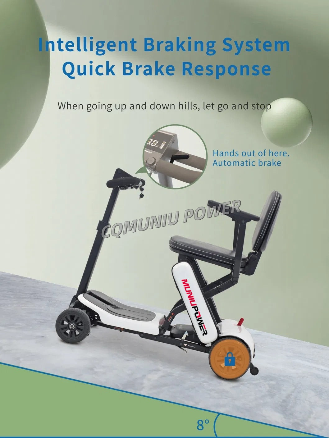 MND1 180W Light Weight Folding 4 Wheel Electric Mobility Scooter Elderly for Seniors