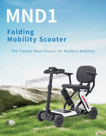 MND1 180W Light Weight Folding 4 Wheel Electric Mobility Scooter Elderly for Seniors