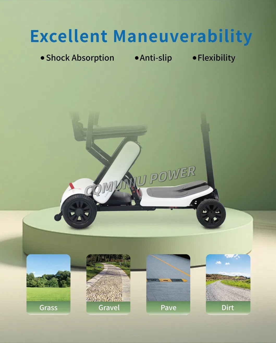 MND1 Travel Light Weight Folding 4 Wheel Electric Mobility Scooter for Elderly