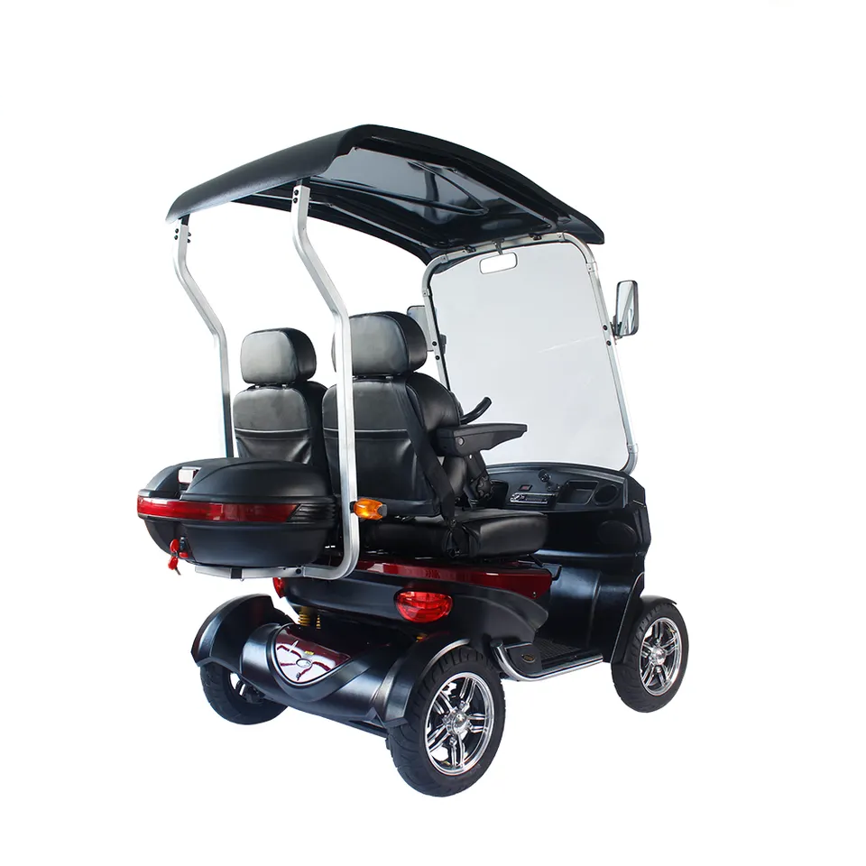 MN-L48 1500W 4 Wheel Heavy Duty 2 Seater Electric Mobility Scooters 2 Person All Terrain Scooter with Roof for Adults