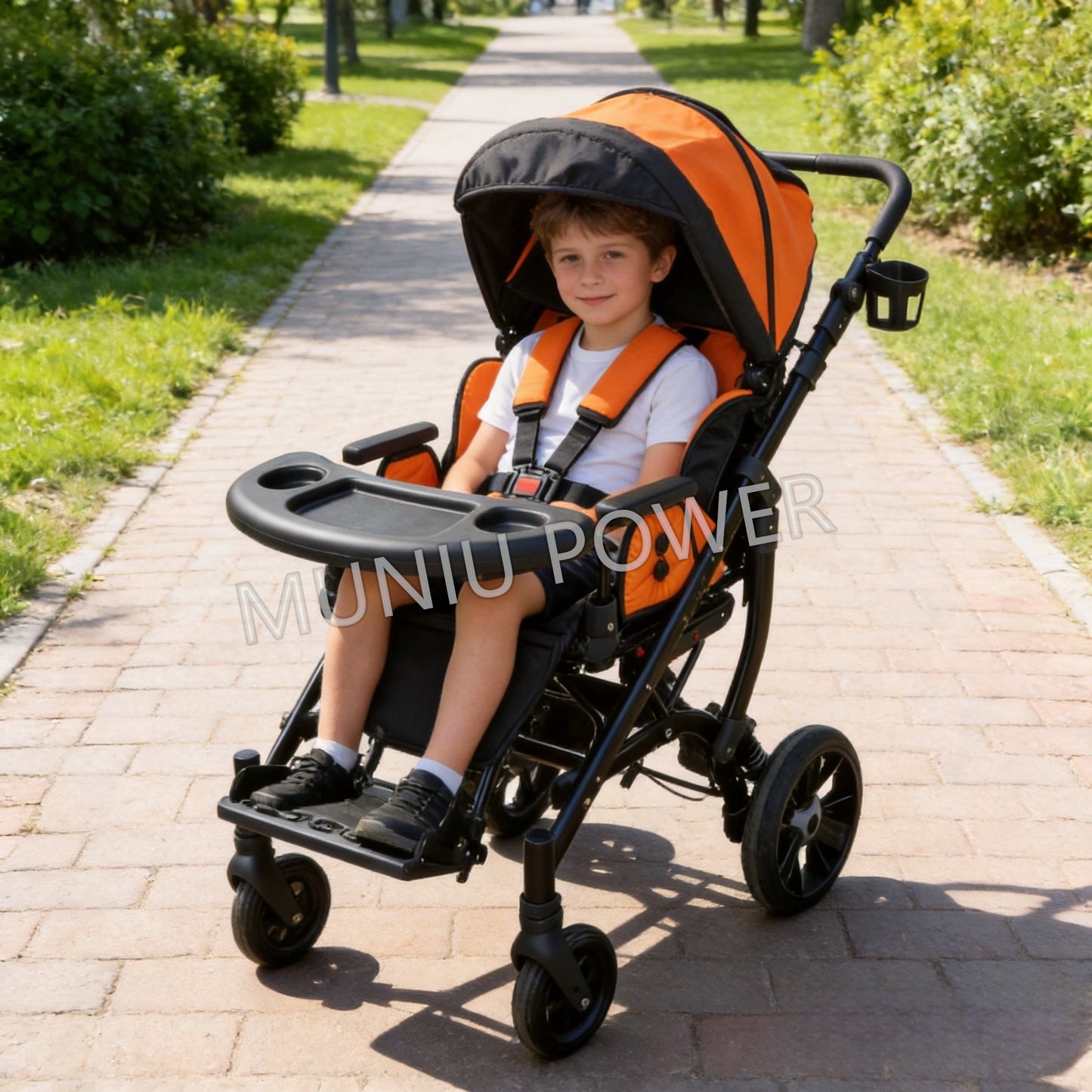 MNCP201 Tilt-in-space Pediatric Stroller Cerebral Palsy Rehabilitation Stroller Adjustable Children Pediatric CP Wheelchair