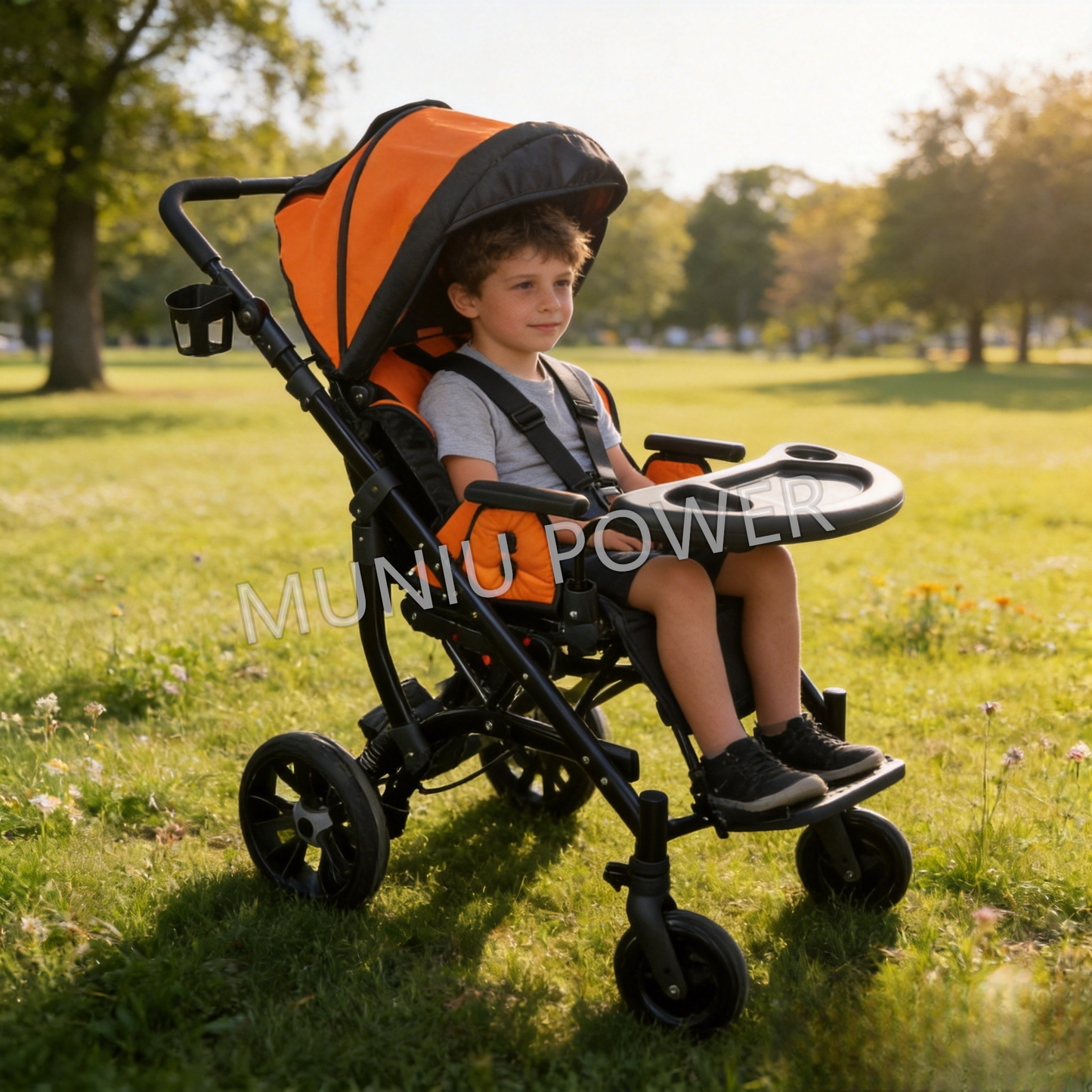 MNCP201 Tilt-in-space Pediatric Stroller Cerebral Palsy Rehabilitation Stroller Adjustable Children Pediatric CP Wheelchair