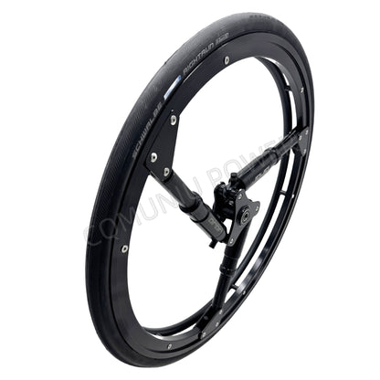 MN20-R12 MUNIU Wheelchair Parts Off Road 24 inch Aluminum Shock Absorber Rear Wheel for Sports Wheelchair