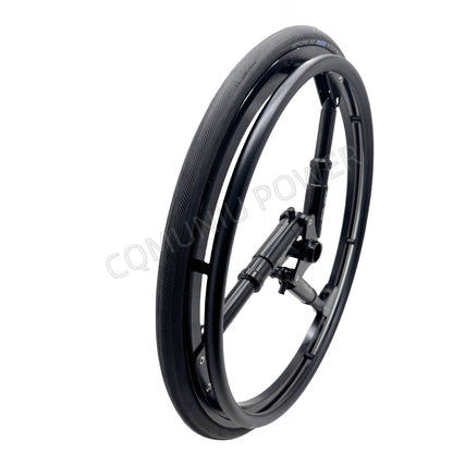 MN20-R12 MUNIU Wheelchair Parts Off Road 24 inch Aluminum Shock Absorber Rear Wheel for Sports Wheelchair