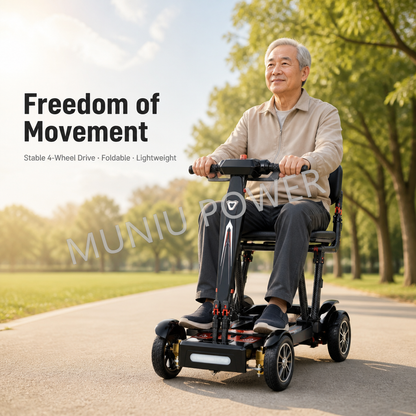 MNW05A Lightweight Folding Handicapped Semi Carbon Fiber Mobility Scooter Elderly Mobility Scooter