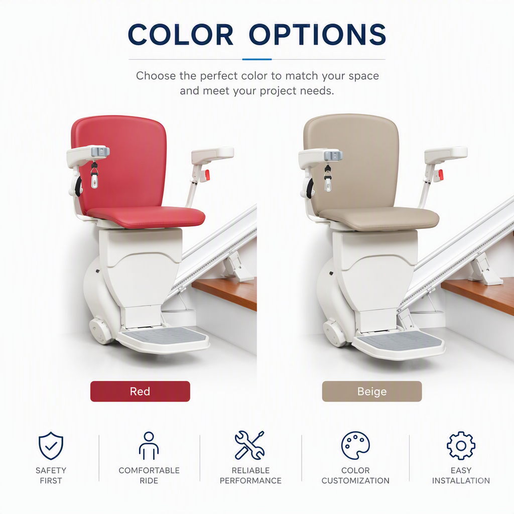 MN-SC01 Straight Stairlift Chair – Automatic Folding Stair Lift for Home Stairs