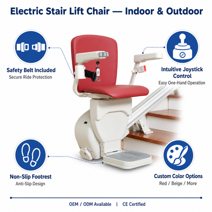 MN-SC01 Straight Stairlift Chair – Automatic Folding Stair Lift for Home Stairs