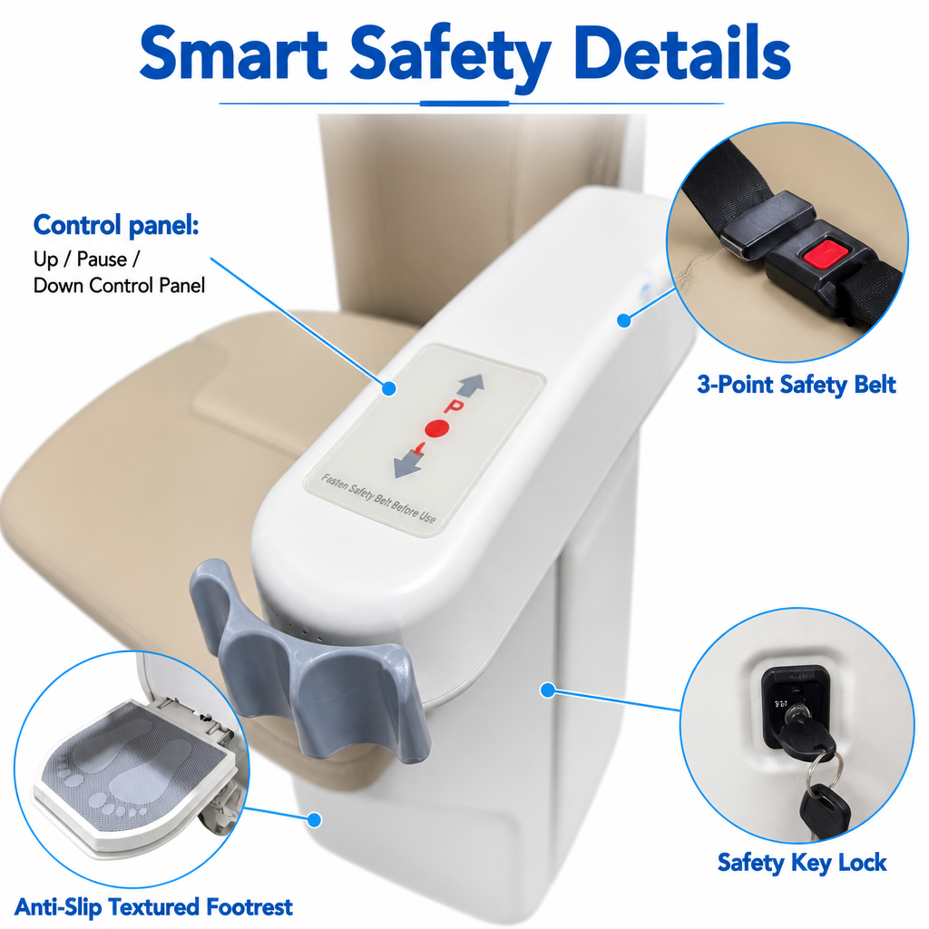 MN-CC03 Electric Curved Stair Lift Chair for Elderly & Mobility-Impaired Users
