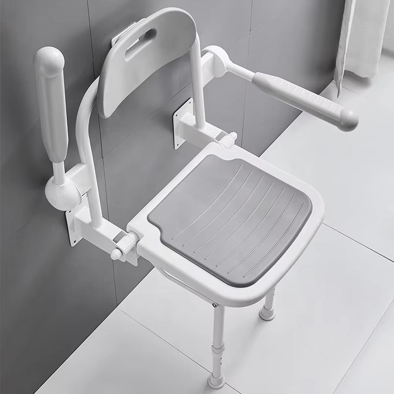 MN129 MUNIU Wall Mounted Foldable Aluminum Alloy Shower Chair with 190KG Load Capacity 42.5-55cm Seat Height for Elderly