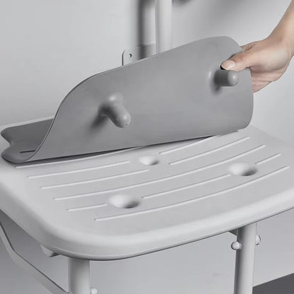 MN129 MUNIU Wall Mounted Foldable Aluminum Alloy Shower Chair with 190KG Load Capacity 42.5-55cm Seat Height for Elderly