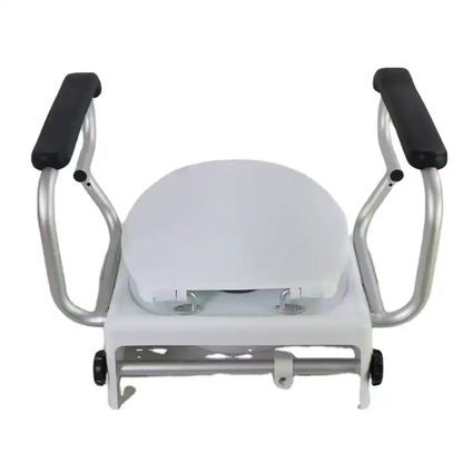 MN-7060H Portable Raised Toilet Seat 400LB Adjustable Height (5/10/15cm) Handle Elderly Disabled Bath